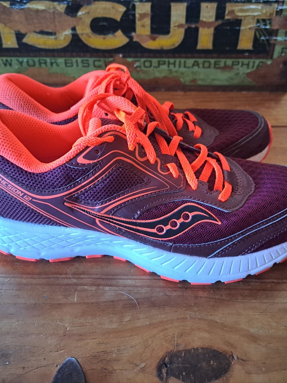 Saucony Cohesion 12 Running Shoes Sneakers Women's Size 8 Purple Coral S10471-9 - Picture 4 of 12